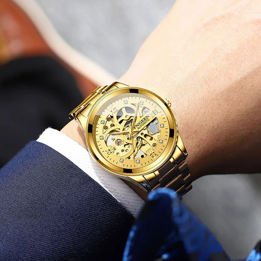 Casual Business Skeleton Automatic Watch for Man
