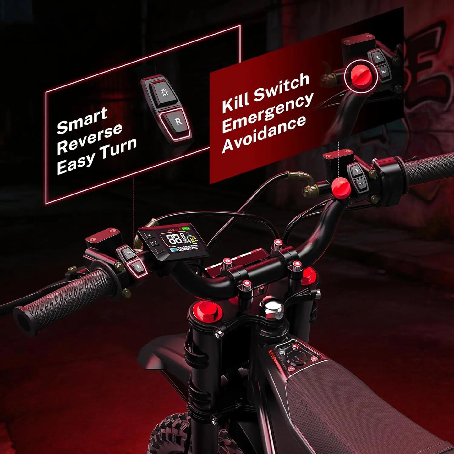 Authentic Heybike Villain Electric Dirt Bike, 4160W E Dirt Bike with 52V 26AH Battery