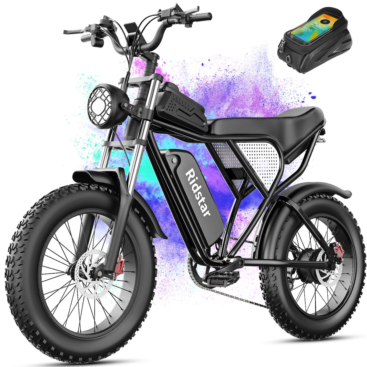 Ridstar Q30 2000W Electric Bike for Adults 48V 20Ah Detachable Battery 33MPH & 88 Miles