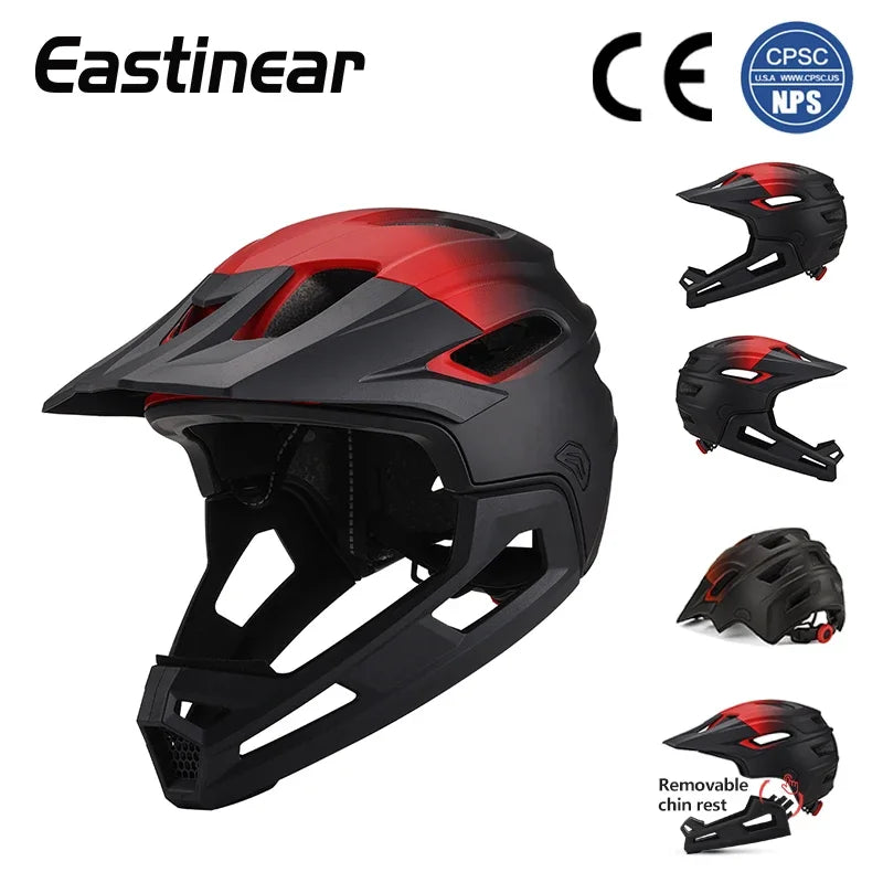 Eastinear Adult Mtb helmet Bicycle Full Face Detachable One-piece Motorcycle Riding Safety Helmet Head Protection outdoor