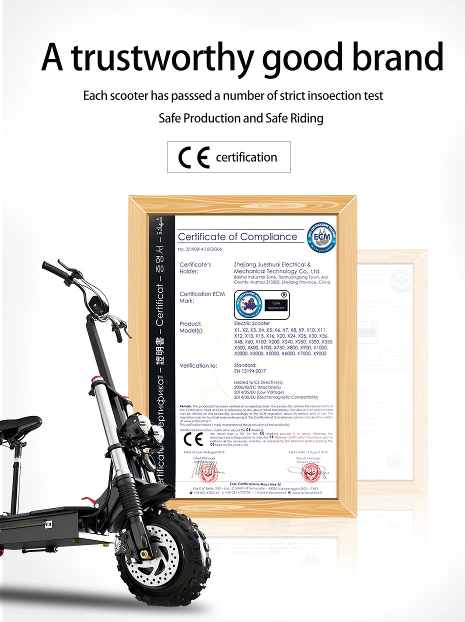 6000W Electric Scooter for Adults 85KM/H Max Speed Dual Motor