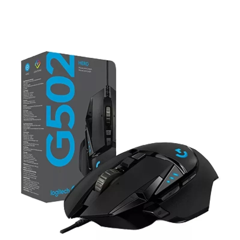 Logitech G502 HERO Wired Gaming Mouse - 25,600 DPI Adjustable Weights RGB Programmable Buttons High Performance