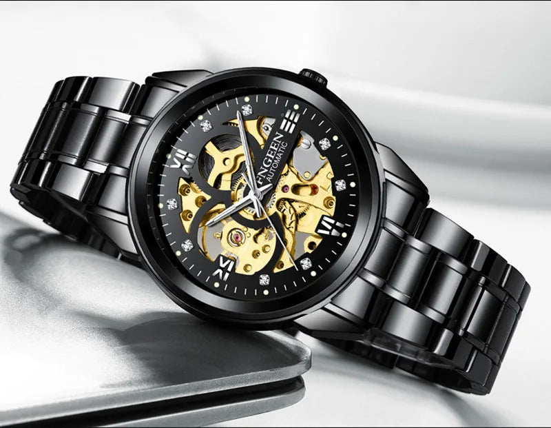 Casual Business Skeleton Automatic Watch for Man