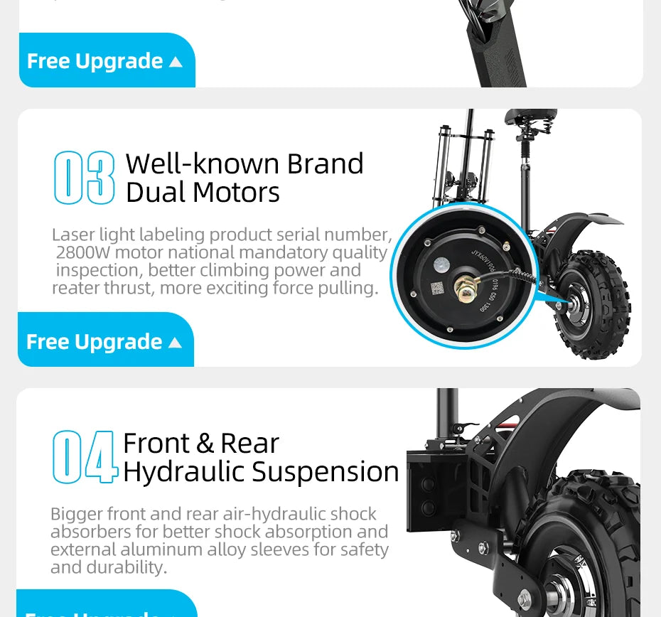6000W Electric Scooter for Adults 85KM/H Max Speed Dual Motor