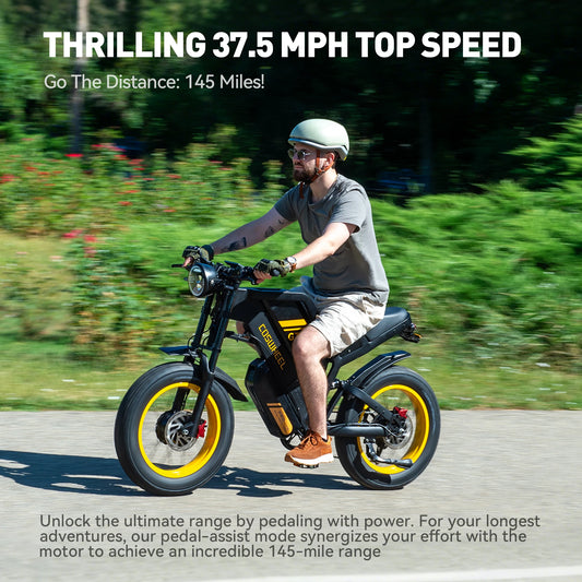COSWHEEL GT20 Pro Dual motors E-Mountain bike 48V 25+15Ah Dual batteries Dual suspension 20" Fat Tire Off-Road Adult E-bike