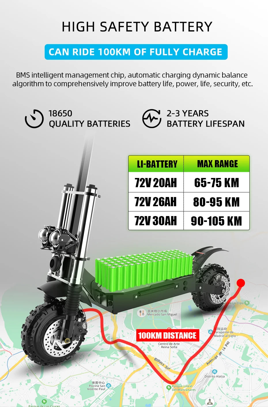 6000W Electric Scooter for Adults 85KM/H Max Speed Dual Motor