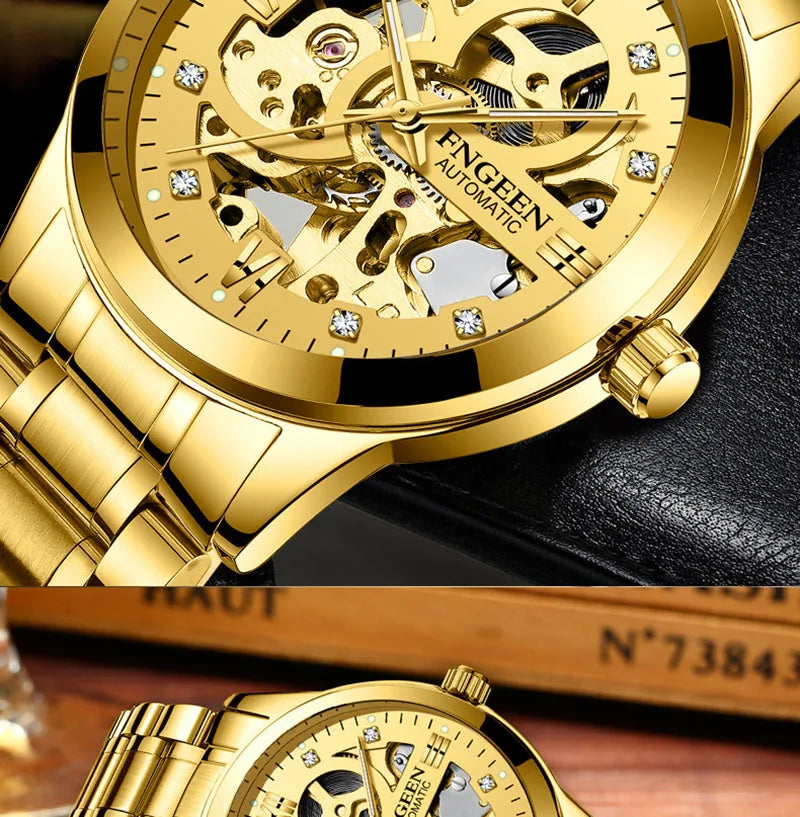 Casual Business Skeleton Automatic Watch for Man
