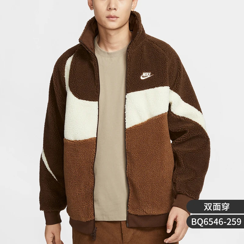 Nike genuine winter new men's imitation lamb wool double-sided jacket BQ6546-259