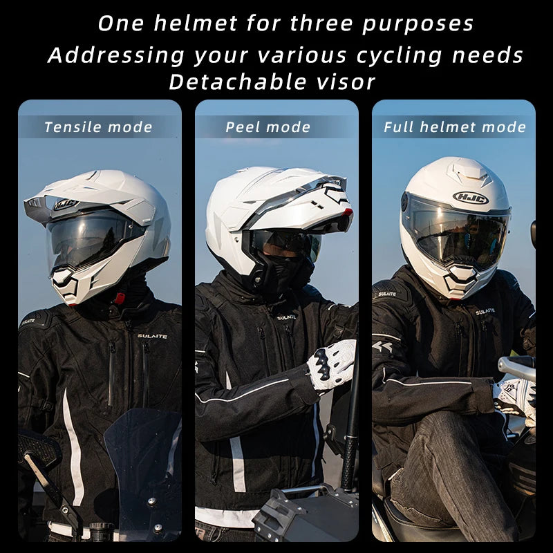 Original HJC Motorcycle Helmet HJC i80 Motocross Helmets Dual Lens ECE 3-in-1 Modular Flip-Up Helmets Off-road Cascos Para Moto