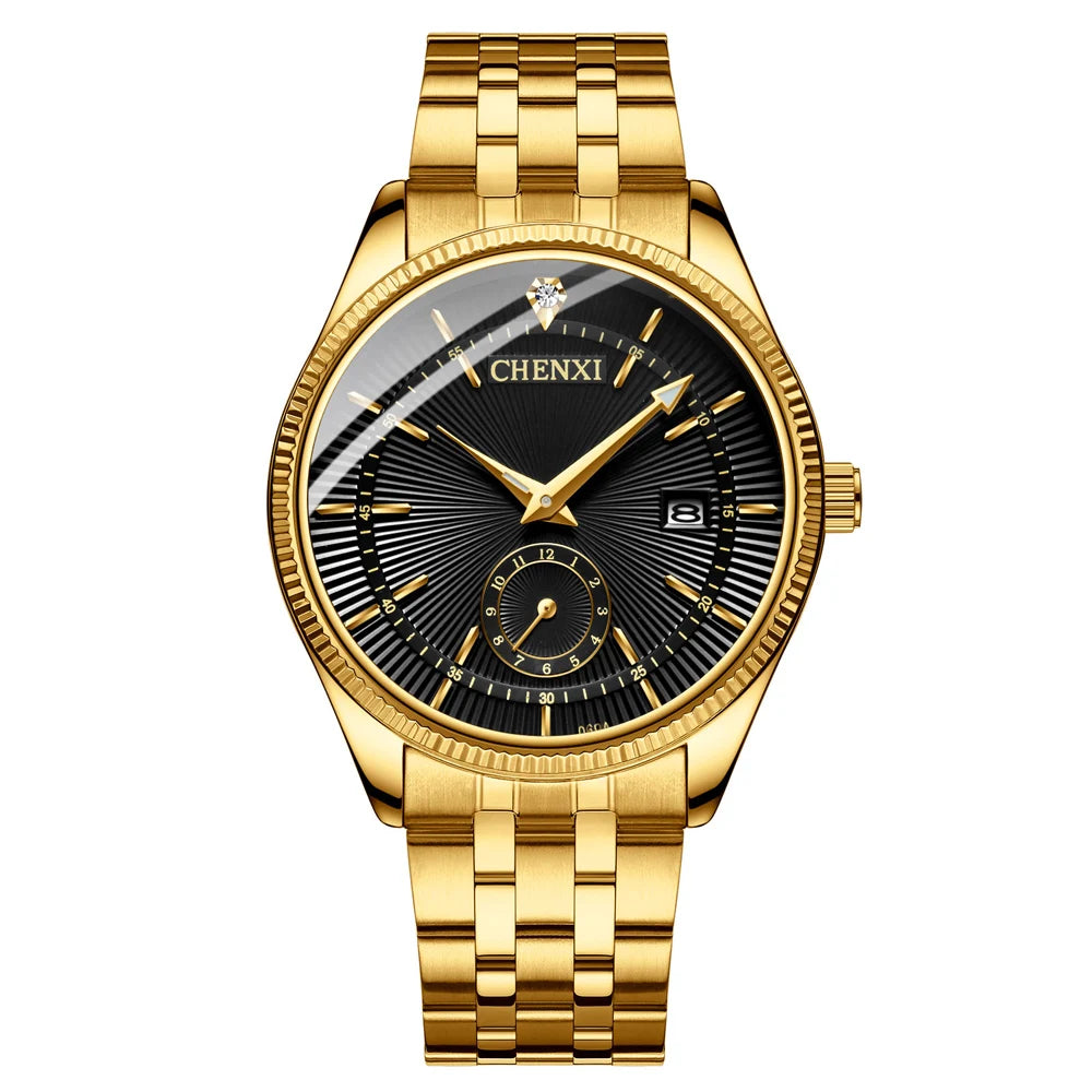 CHENXI Fashion Couple Golden Watches Casual Men and Women