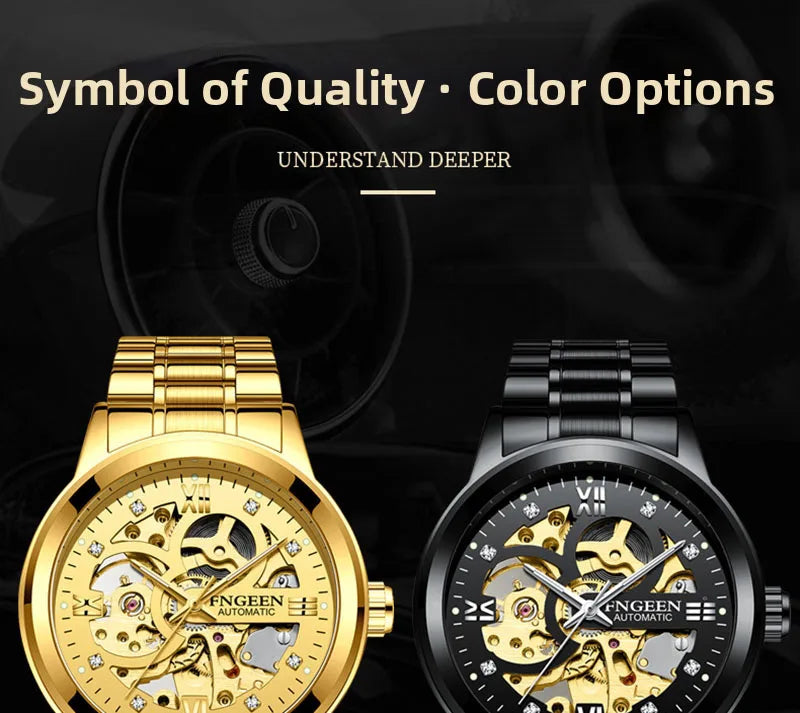 Casual Business Skeleton Automatic Watch for Man