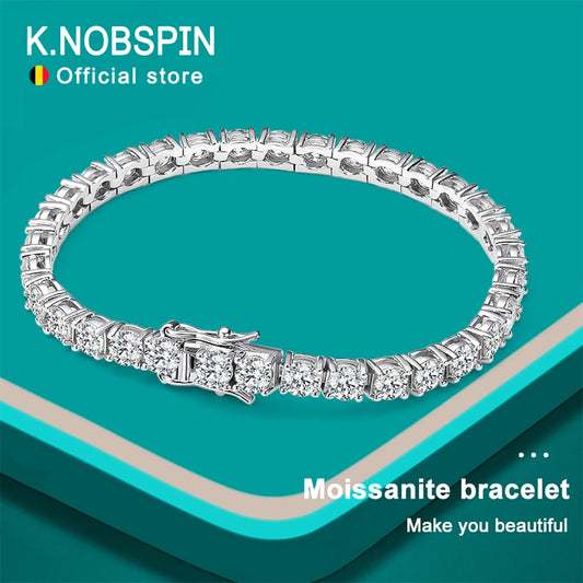 KNOBSPIN D VVS1 Moissanite Tennis Bracelet