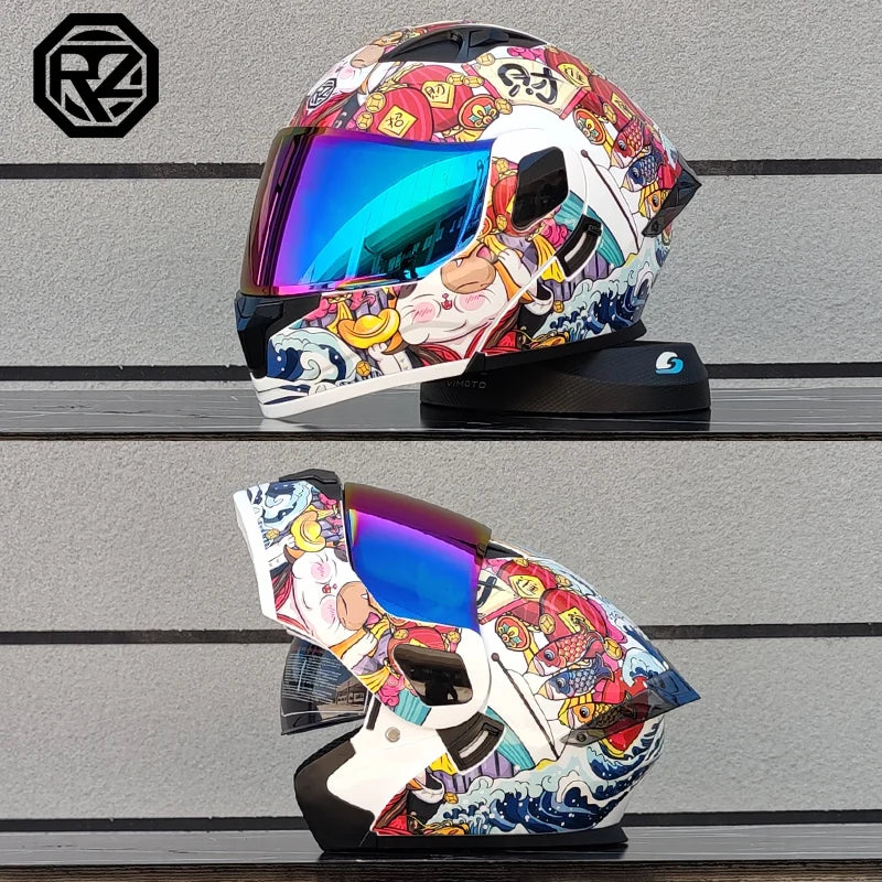 professional motorcycle sports flip helmet