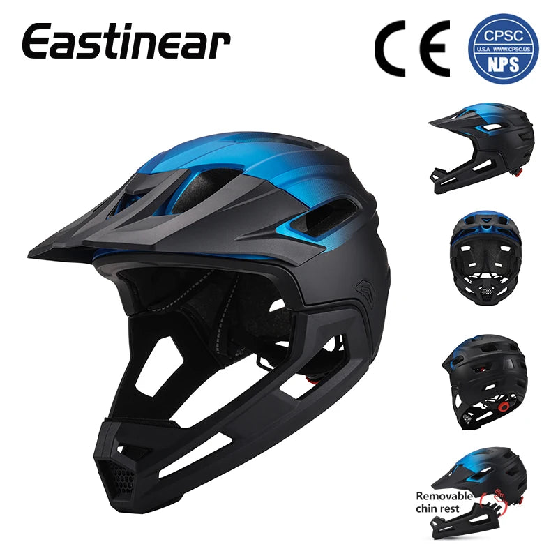 Eastinear Adult Mtb helmet Bicycle Full Face Detachable One-piece Motorcycle Riding Safety Helmet Head Protection outdoor