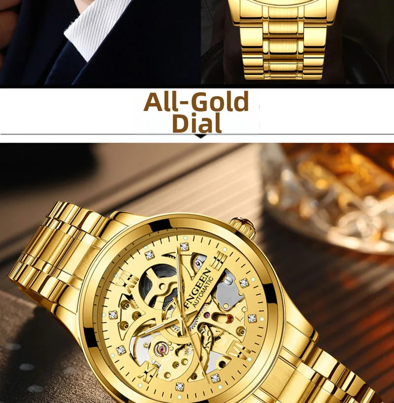 Casual Business Skeleton Automatic Watch for Man