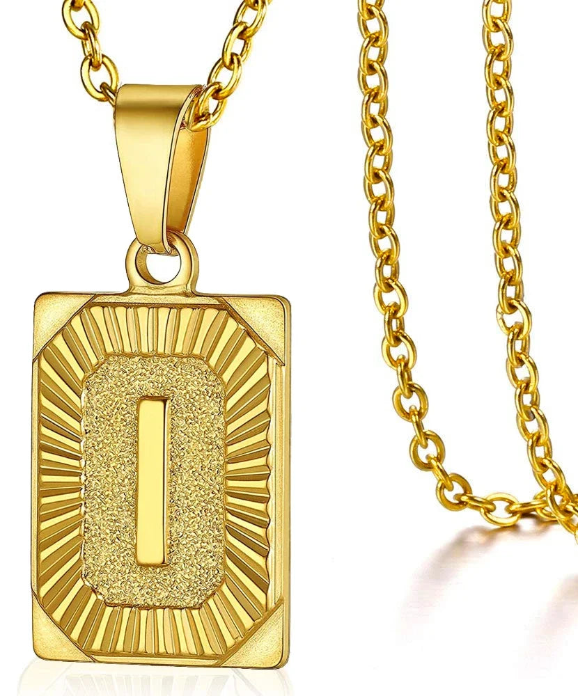 Initial Pendant Necklace for Women Simple Stainless Steel