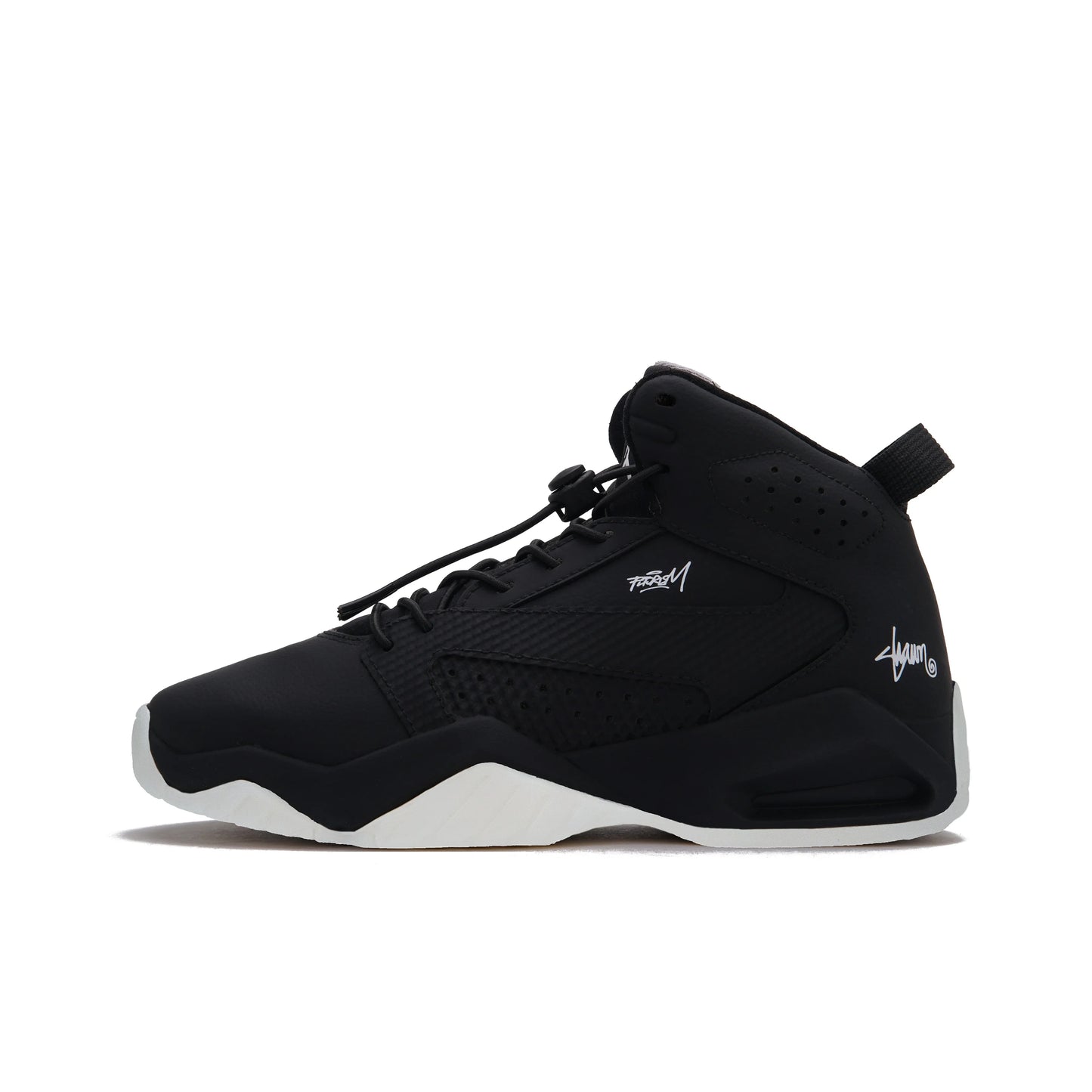 POIZON Jordan Lift Off Phantom Black Mid top Vintage Basketball Shoes Unisex Black