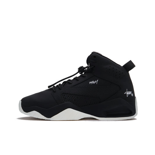 POIZON Jordan Lift Off Phantom Black Mid top Vintage Basketball Shoes Unisex Black