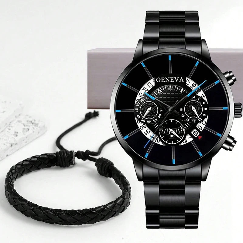 Fashion Mens Stainless Steel Watches Luxury Quartz