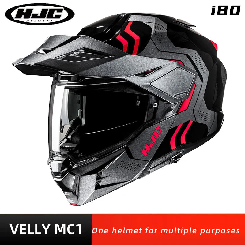 Original HJC Motorcycle Helmet HJC i80 Motocross Helmets Dual Lens ECE 3-in-1 Modular Flip-Up Helmets Off-road Cascos Para Moto