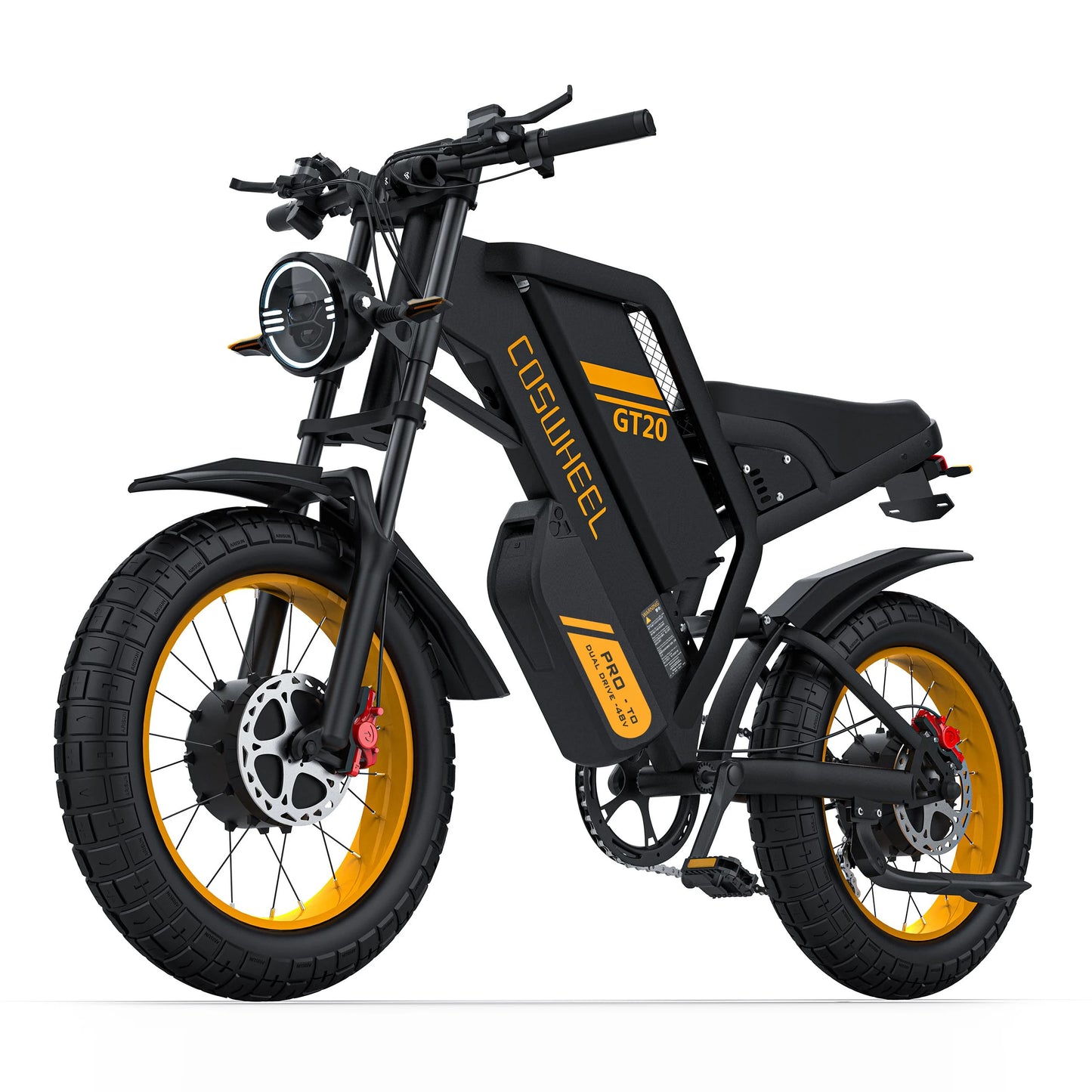 COSWHEEL GT20 Pro Dual motors E-Mountain bike 48V 25+15Ah Dual batteries Dual suspension 20" Fat Tire Off-Road Adult E-bike