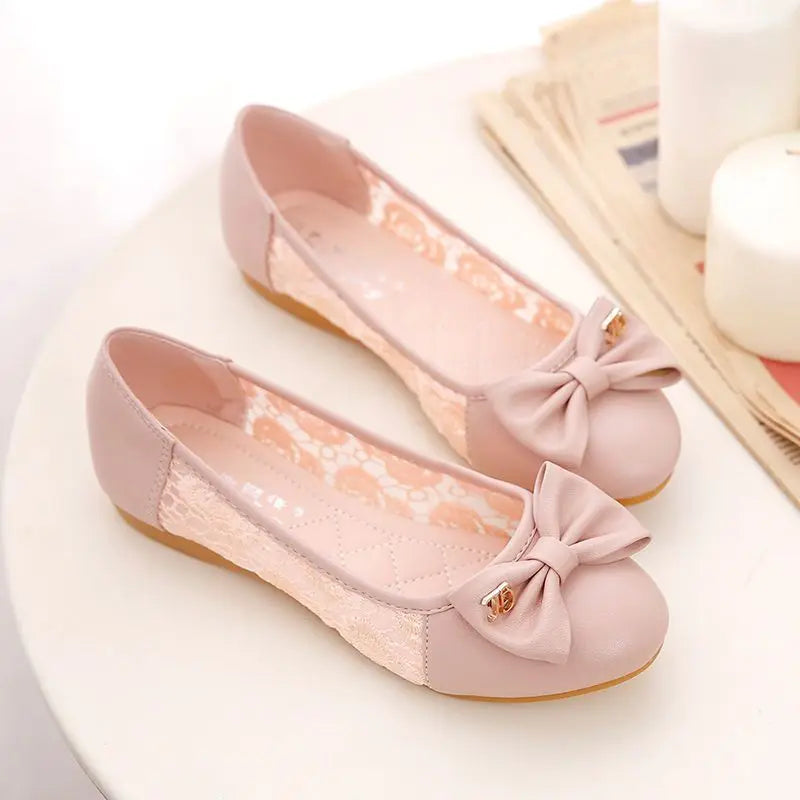 Chaussures plates pour femmes respirantes ajourées avec nœud, à enfiler, bout rond, élégantes et confortables, style coréen, pointure 39