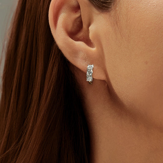 MODIAN D Color Moissanite Classic Ear Buckle 925 Sterling Silver