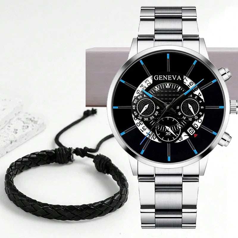 Fashion Mens Stainless Steel Watches Luxury Quartz
