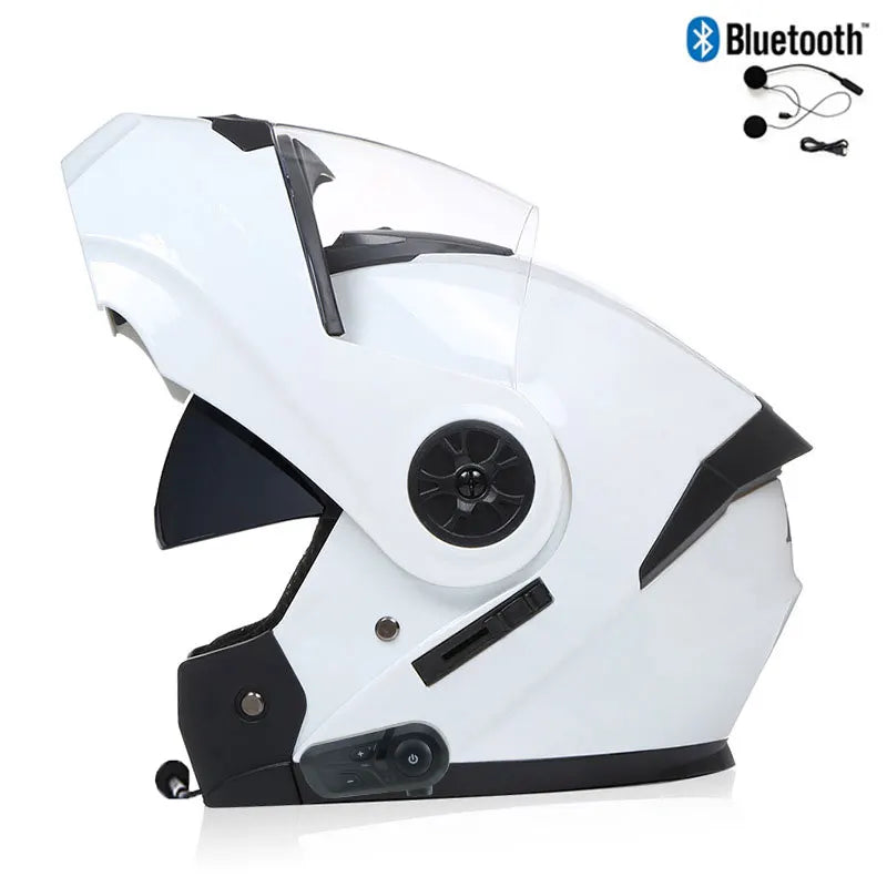 Bluetooth Men's Motorcycle Helmets Full Face Casco for Motorcycles Man Motocross Kask Flip up Casque De Moto  DOT Certified BLD