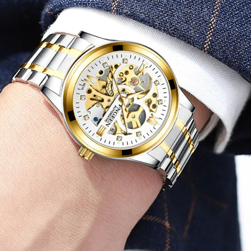 Casual Business Skeleton Automatic Watch for Man