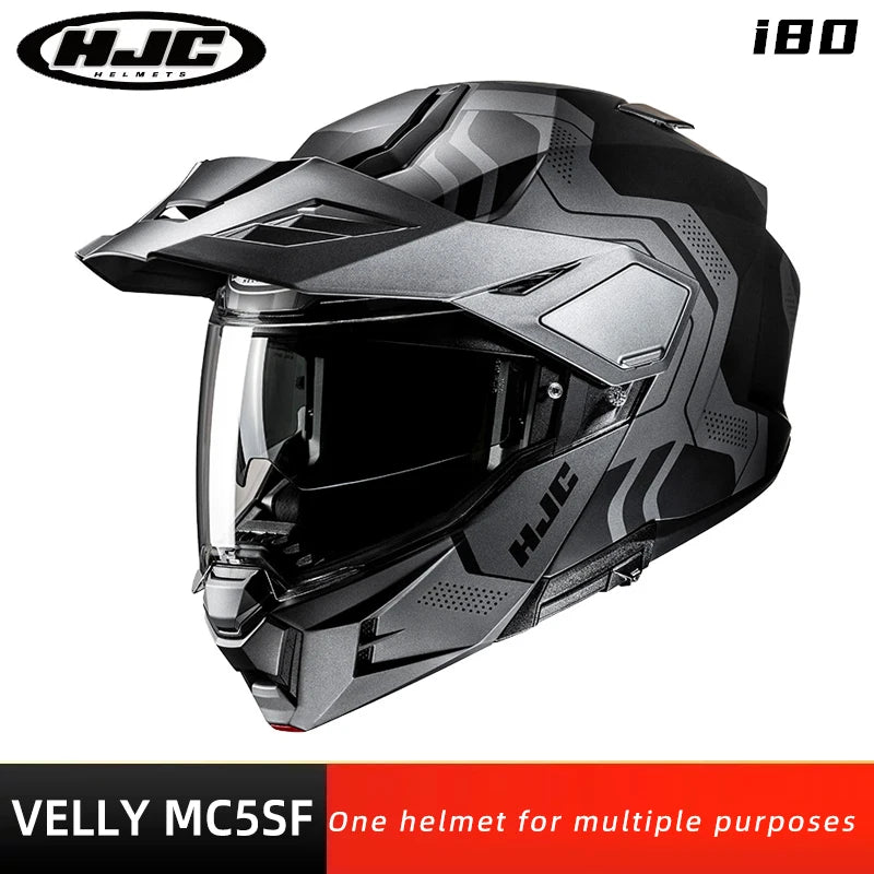 Original HJC Motorcycle Helmet HJC i80 Motocross Helmets Dual Lens ECE 3-in-1 Modular Flip-Up Helmets Off-road Cascos Para Moto