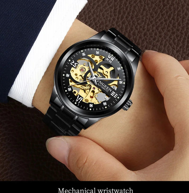 Casual Business Skeleton Automatic Watch for Man