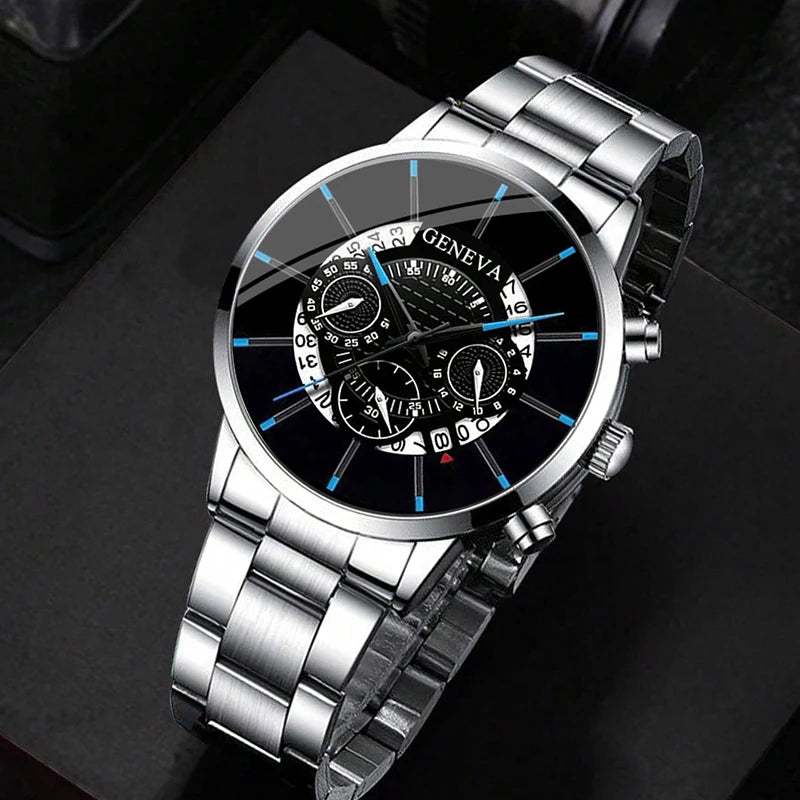 Fashion Mens Stainless Steel Watches Luxury Quartz