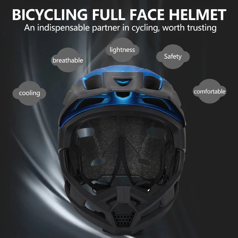 Eastinear Adult Mtb helmet Bicycle Full Face Detachable One-piece Motorcycle Riding Safety Helmet Head Protection outdoor