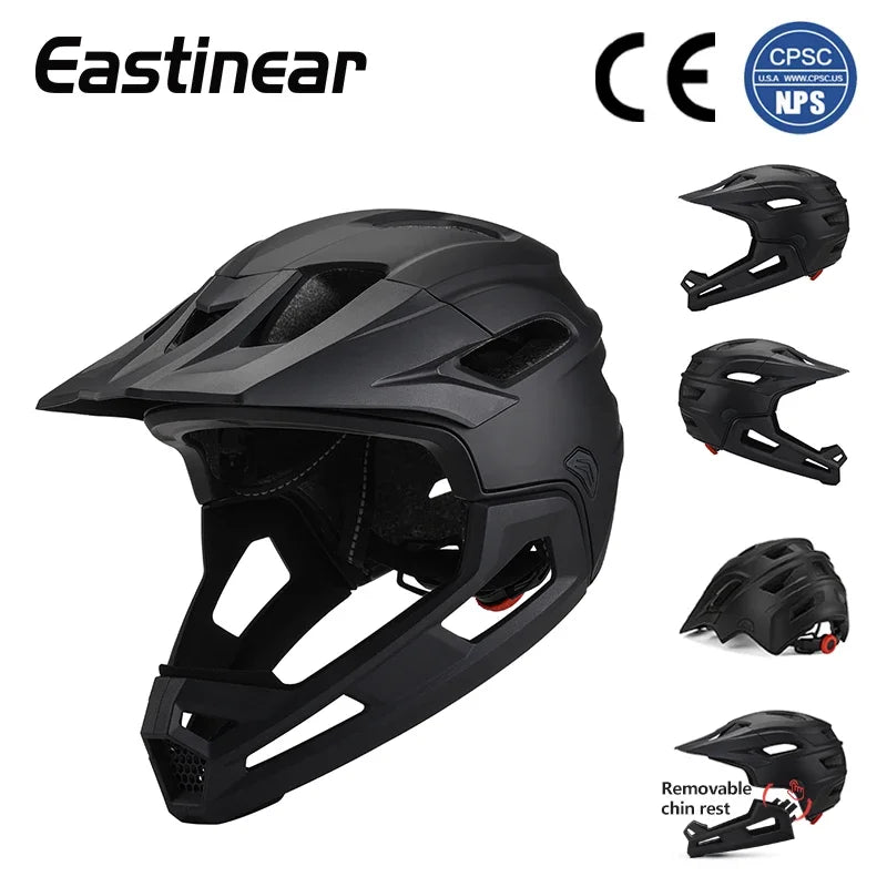 Eastinear Adult Mtb helmet Bicycle Full Face Detachable One-piece Motorcycle Riding Safety Helmet Head Protection outdoor