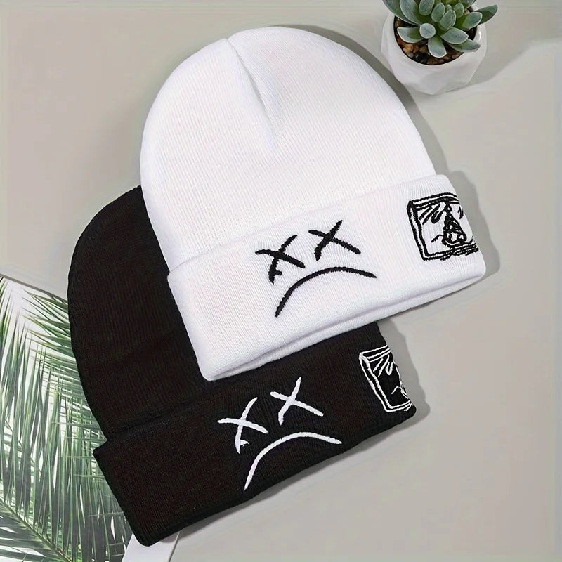 Sad face unisex beanie