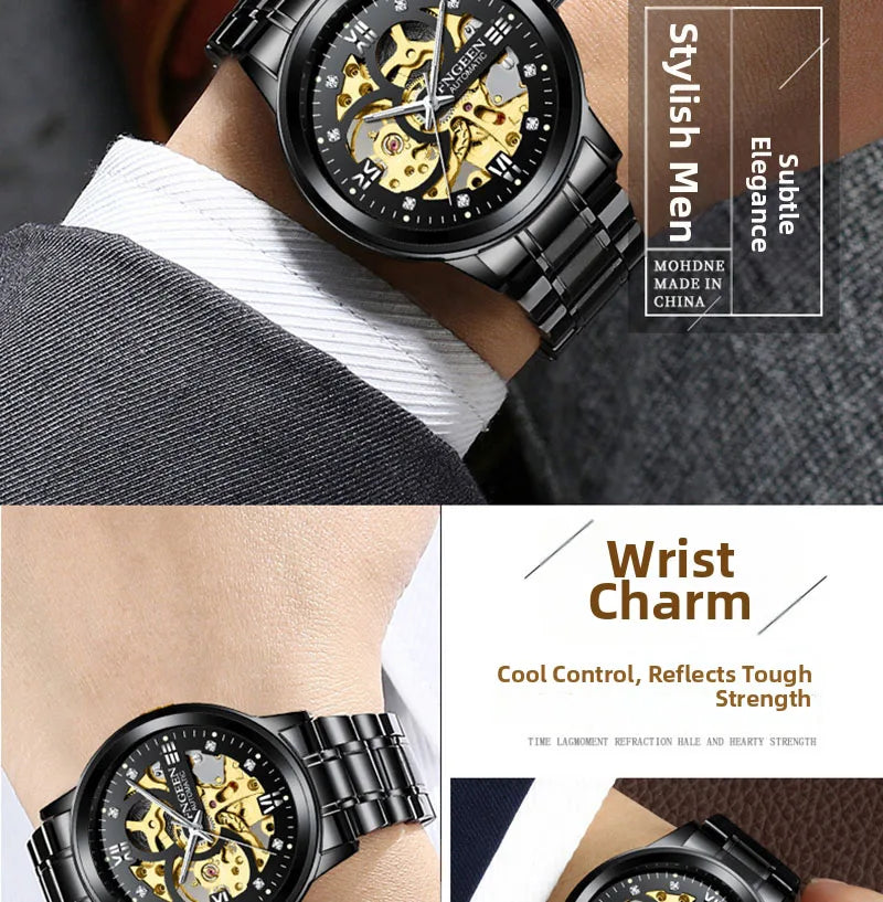 Casual Business Skeleton Automatic Watch for Man