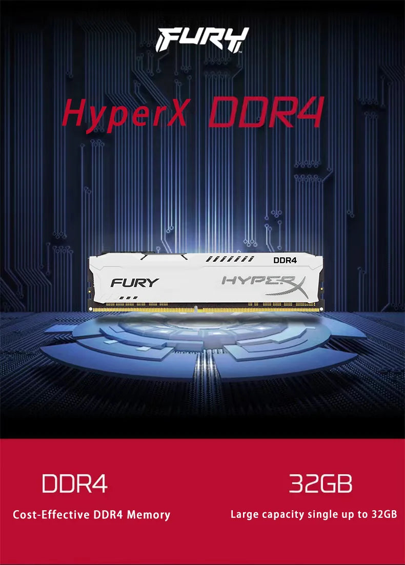 HyperX Fury Memory RAM DDR4 4GB 8GB 16GB