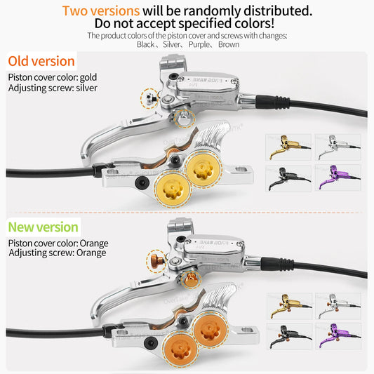 Frog Wake FV4 Mountain Bike Hydraulic Disc Brake Kit with 180mm Rotors Aluminum 4 Piston Oil Pressure Calipers Levers Radial MTB
