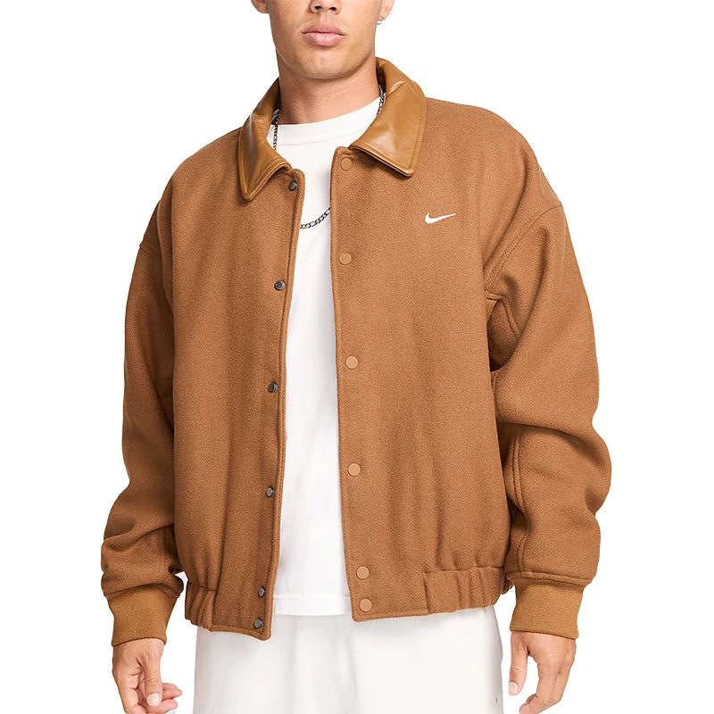 Nike Official Solo Swoosh Men's Retro Collar Single-breasted Jacket FZ1168-281