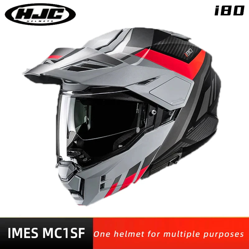 Original HJC Motorcycle Helmet HJC i80 Motocross Helmets Dual Lens ECE 3-in-1 Modular Flip-Up Helmets Off-road Cascos Para Moto