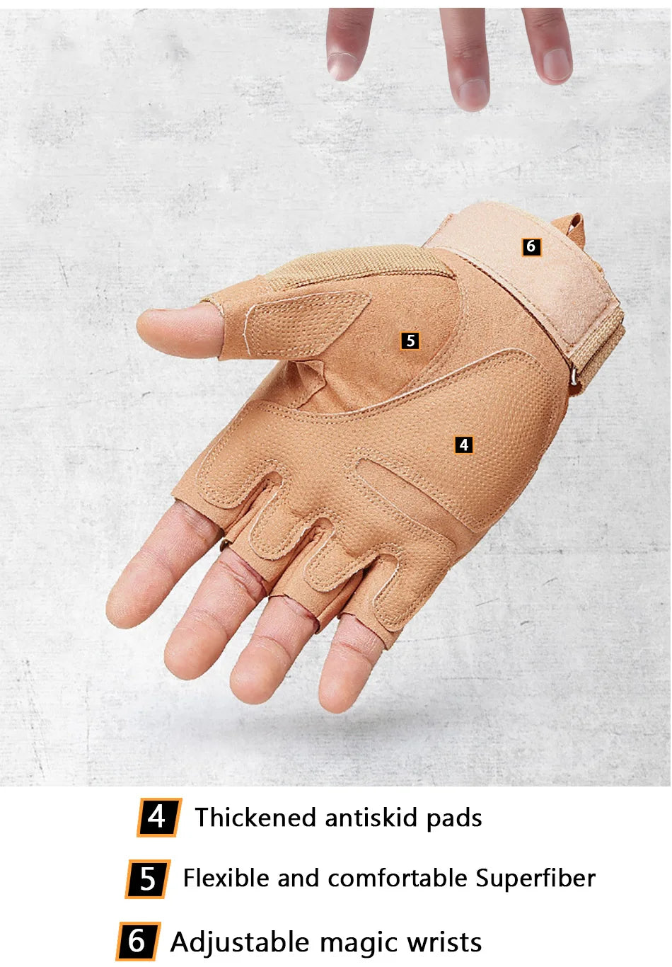 Tactical Hard Knuckle Half Finger Gloves Men's Combat Hunting Shooting Paintball Duty - Fingerless