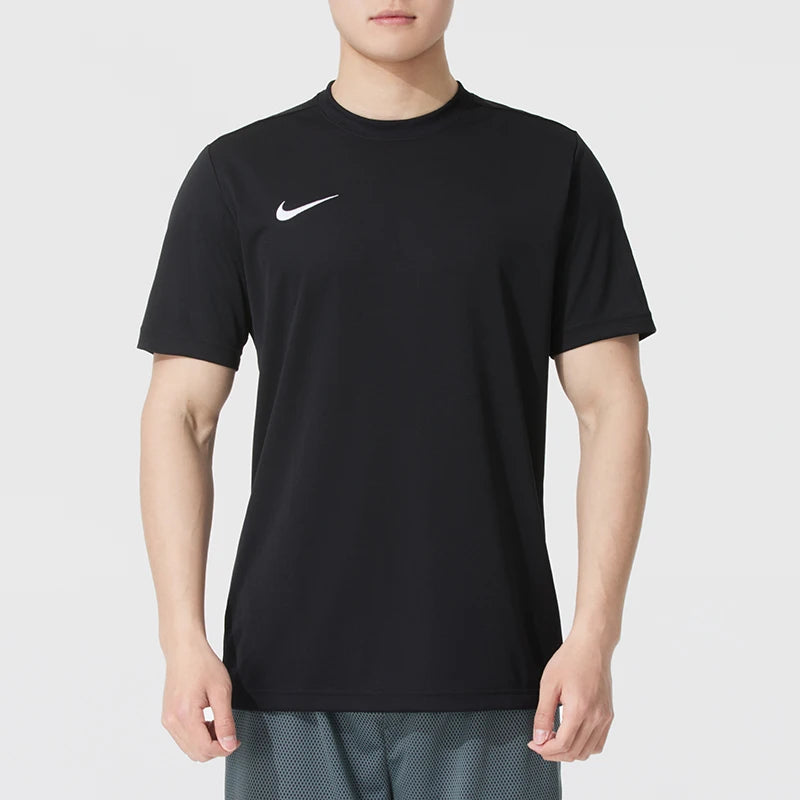 Nike Men's Running and Fitness Training Sportswear Round-Neck Breathable Quick-Drying Short-Sleeved Jersey