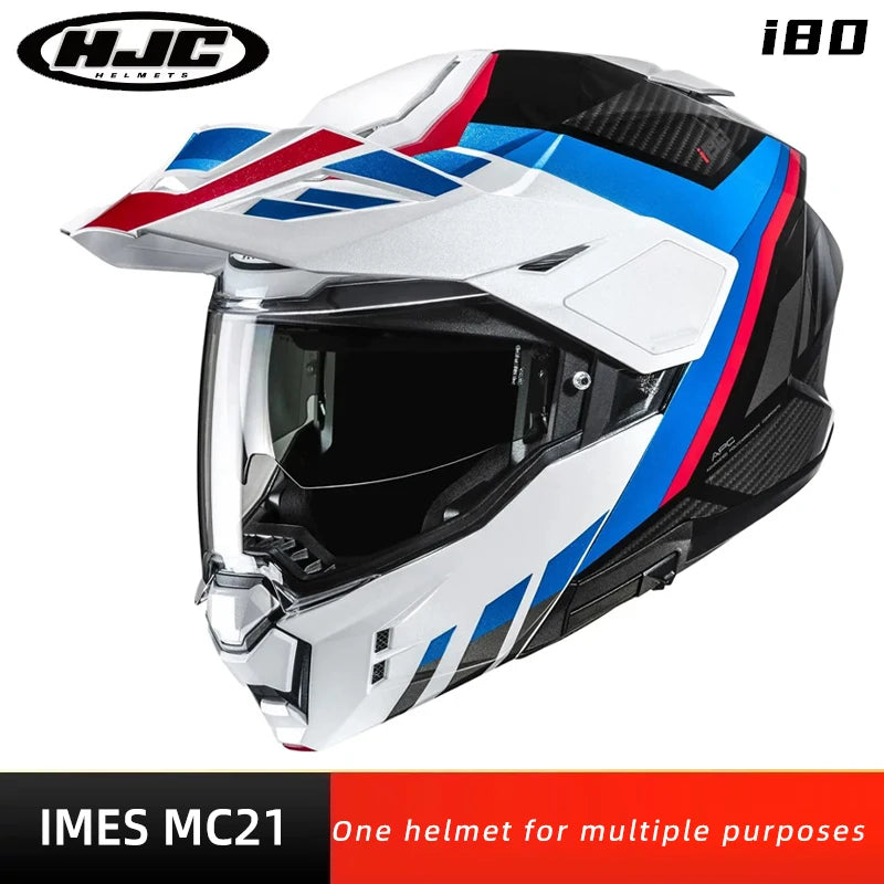 Original HJC Motorcycle Helmet HJC i80 Motocross Helmets Dual Lens ECE 3-in-1 Modular Flip-Up Helmets Off-road Cascos Para Moto