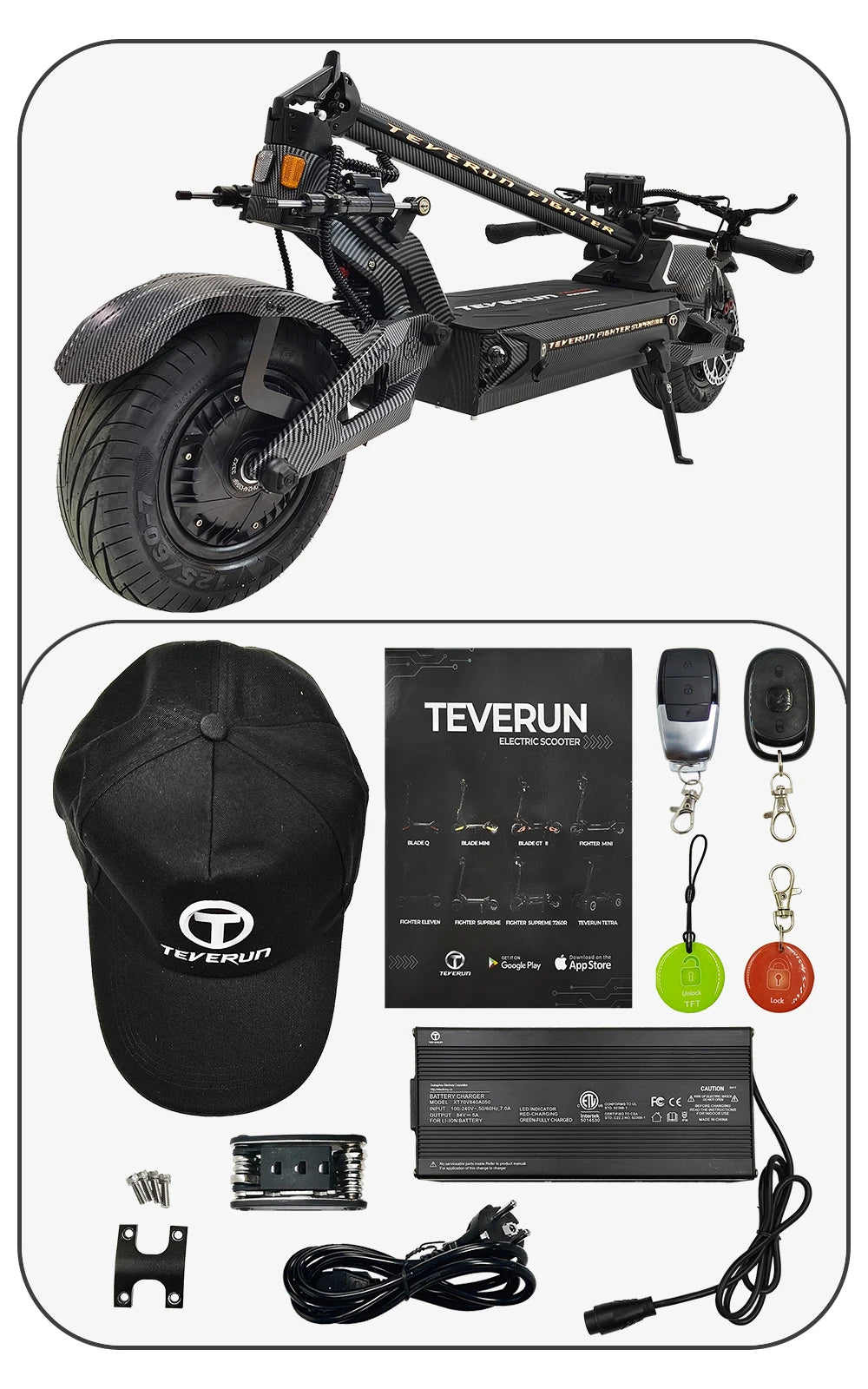 TEVERUN Fighter Supreme+ 7260R V6 2500W*2 Dual Motor 72V 60Ah Battery