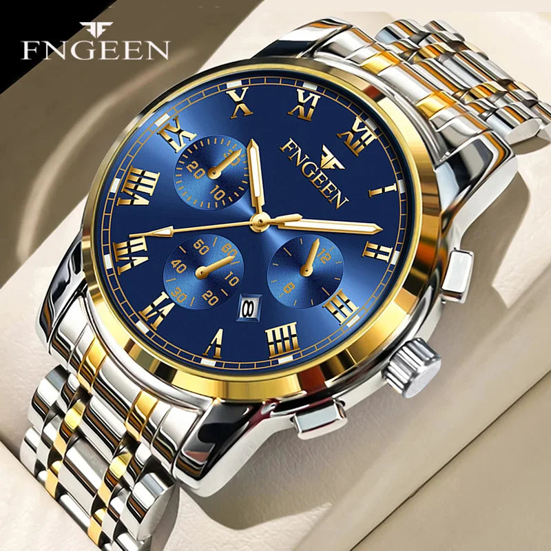 FNGEEN Hot Men Watches Top Brand Luxury Waterproof Date Clock