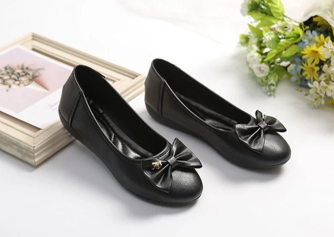 Chaussures plates pour femmes respirantes ajourées avec nœud, à enfiler, bout rond, élégantes et confortables, style coréen, pointure 39