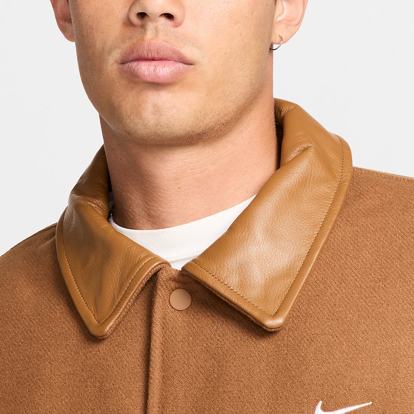 Nike Official Solo Swoosh Men's Retro Collar Single-breasted Jacket FZ1168-281