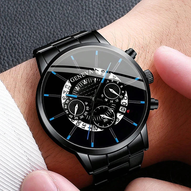 Fashion Mens Stainless Steel Watches Luxury Quartz