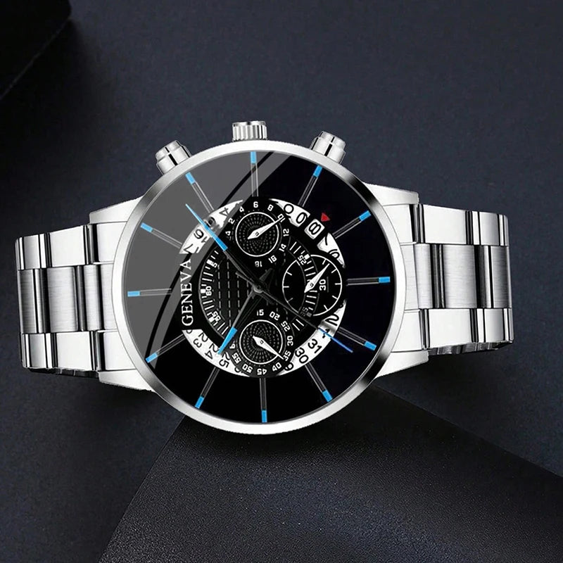 Fashion Mens Stainless Steel Watches Luxury Quartz